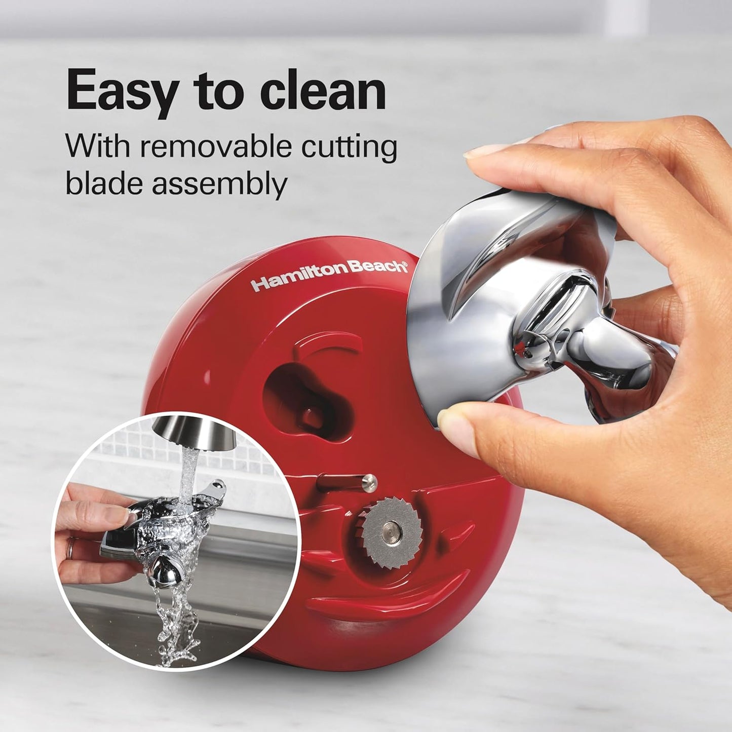 Hamilton Beach Walk 'n Cut Electric Can Opener for Kitchen, Use On Any Size, Automatic and Hand-Free, Cordless & Rechargeable, Easy Clean Removable Blade, Black (76501G)
