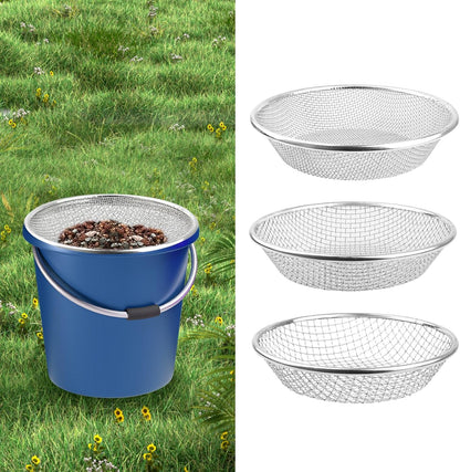 Soil, Sand, and Compost Sifter for Gardening – Sieve for Rocks, Dirt, and Organic Material – Fits 5-Gallon Buckets-1/4 in Aperture