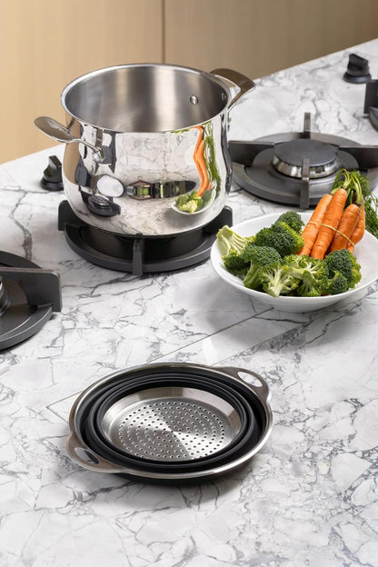 Better Houseware Silicone & Stainless Steel Collapsible Colander – 9.5" Diameter