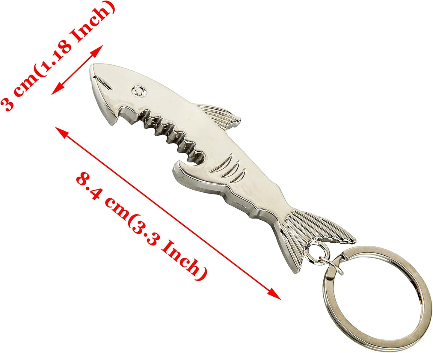 SWATOM Shark Keychain Zinc Alloy Bottle Opener Beer Opener Tool Key Tag Chain Ring Accessories