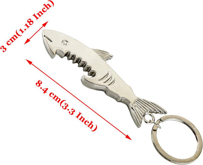 SWATOM Shark Keychain Zinc Alloy Bottle Opener Beer Opener Tool Key Tag Chain Ring Accessories