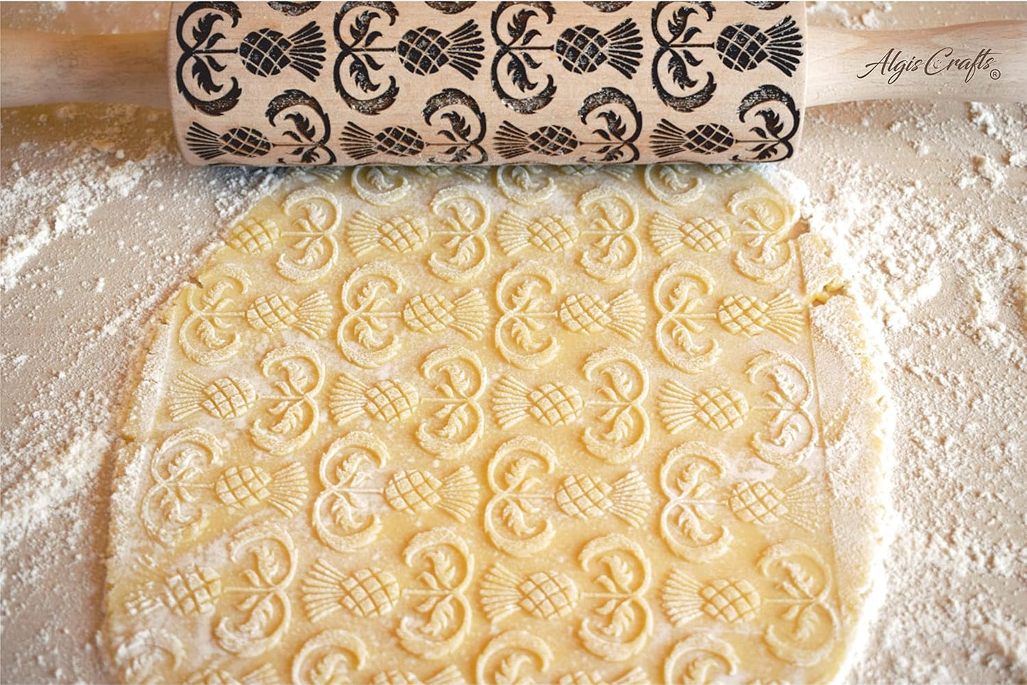 HEARTS EMBOSSING ROLLING PIN WOODEN ROLLING PIN for EMBOSSED COOKIES with LOVE HEARTS