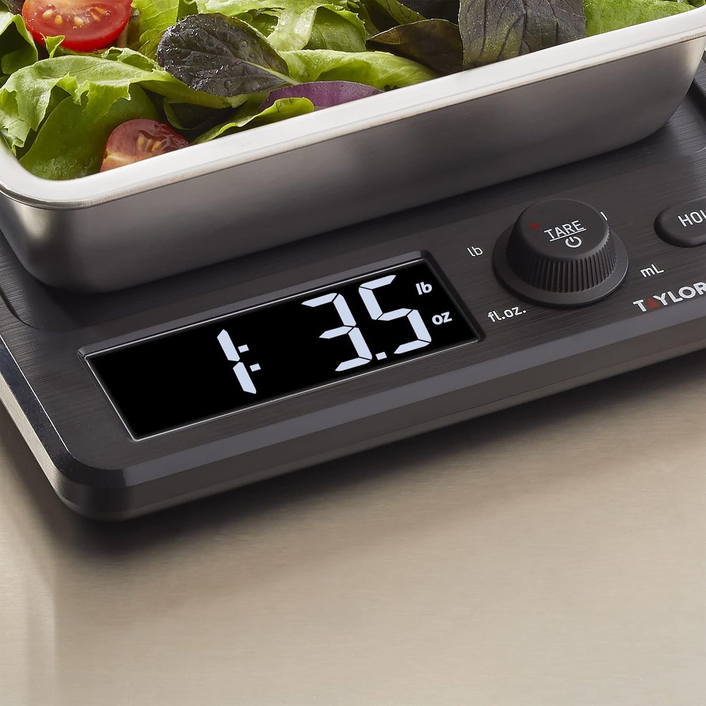 Taylor Waterproof Digital Kitchen Scale, 11 pounds, Black
