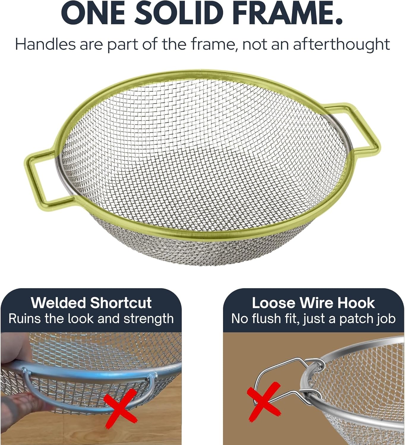 Round Soil Sifter for 5-Gallon Bucket (1/4-inch Mesh), Stainless Steel Garden Sieve with Handles