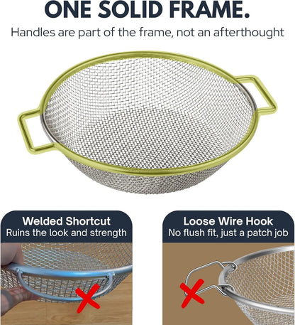 Round Soil Sifter for 5-Gallon Bucket (1/4-inch Mesh), Stainless Steel Garden Sieve with Handles