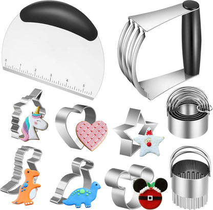 Pastry Cutter, Biscuit Cutter, Dough Scraper, Silicone Baking Mats, Stainless Steel Pastry Blender Set, Dough Cutter Biscuit Cutter Baking Pastry Mat Dough Blender Tools & Pastry Utensils (5 Pcs/Set)