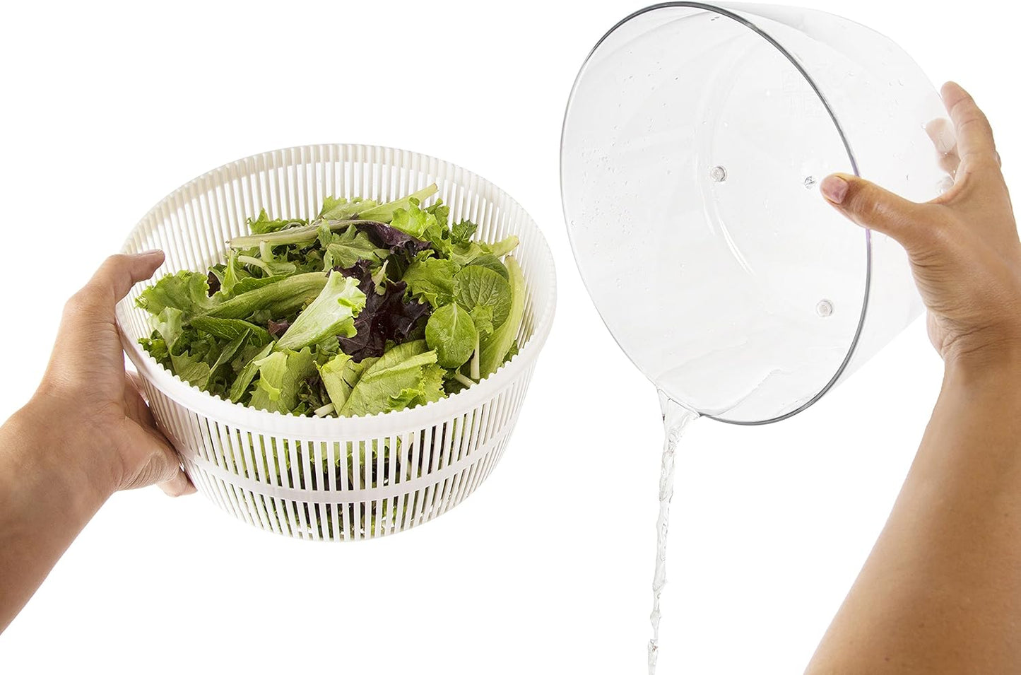 Ozeri Italian Made Fresca Salad Spinner and Serving Bowl, BPA-Free, Green, 4.4 qt