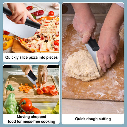 LemonRoad 12 Pcs Stainless Steel Dough Scraper & Chopper 6.4 Inch Metal Pastry Scraper with Measuring Scale Cutter for Dough, Pizza Bread Kitchen Baking