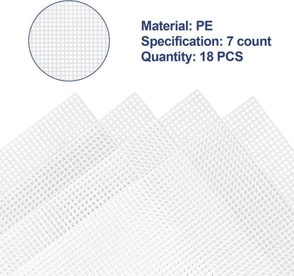 Caydo 2 Pieces 7 Count Plastic Mesh Canvas Sheets for Embroidery, Acrylic Yarn Crafting, Knit Crochet Projects and Make Aquarium Dividers (10.5 X 13.5 Inch)