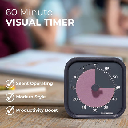 Time Timer MOD Home - Metallic Series - Individual Sized 60 Minute Visual Countdown Timer for ADHD, Adults, Students, and Pomodoro with Silent Operation (Metallic Forest)