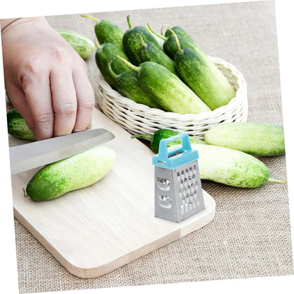 PRETYZOOM Mini Stainless Steel Cheese Grater Box with Non-Slip Handle Multipurpose Hand Grater for Cheese Garlic Ginger and Vegetable Slicing Compact 2.63 Inch Kitchen Shredder Set of 30
