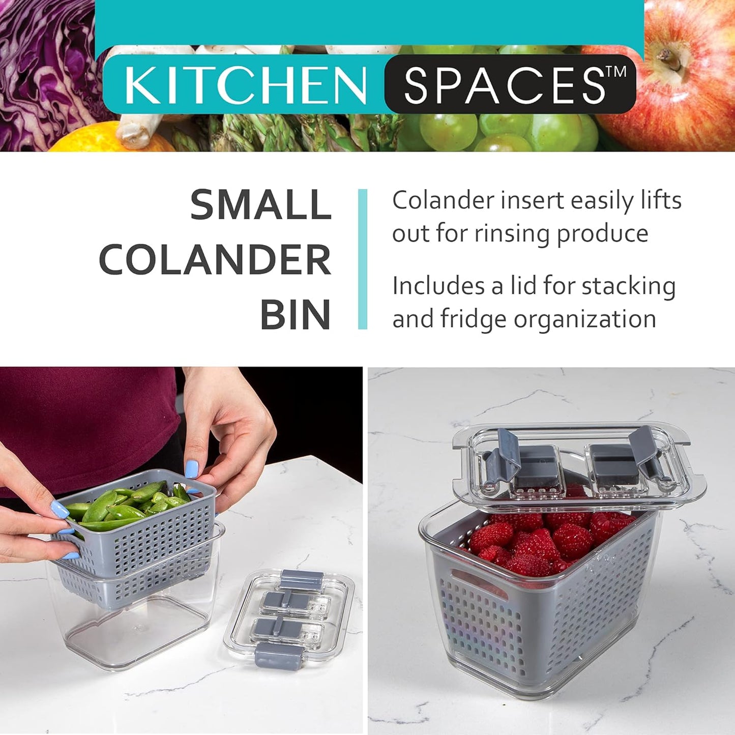 Kitchen Spaces - 1465A6-AMZ Kitchen Spaces Colander Bin, Medium, Gray