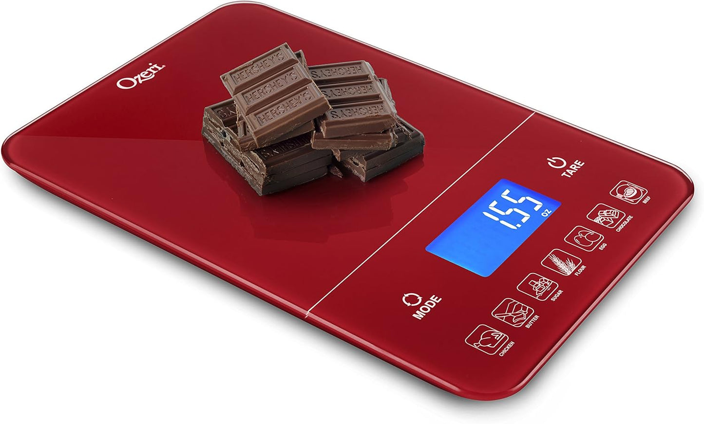 Ozeri Touch III Digital Kitchen Scale with Calorie Counter, 22 lbs (10 kg), Calla Green