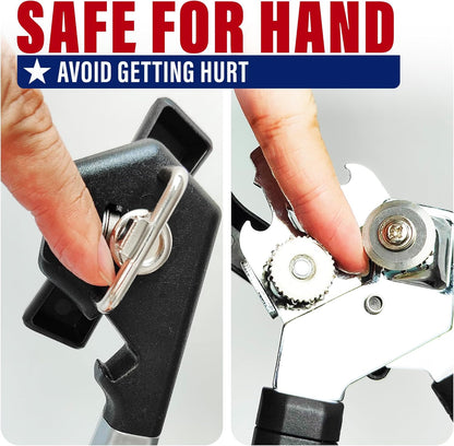 Safe Can opener Manual hand held, Side Cut tin Smooth Edge can opener for Seniors