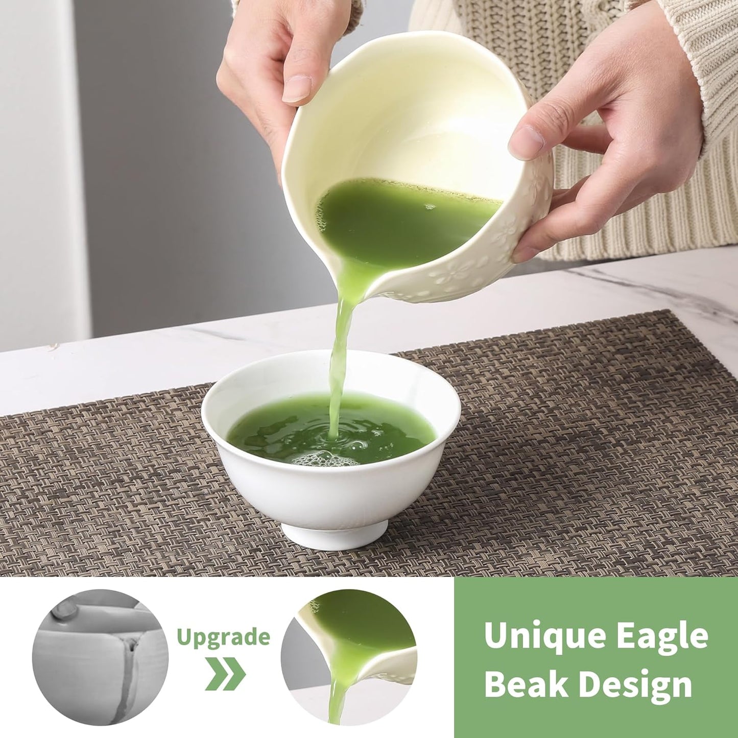 Matcha Whisk Set, 5 Pcs Ceramic Matcha Set, Matcha Kit Set Includes Matcha Bowl, Matcha Whisk and Holder, Bamboo Scoop and Sifter, Matcha Tea Set, Ideal Gift for Family/Friend (Pink)