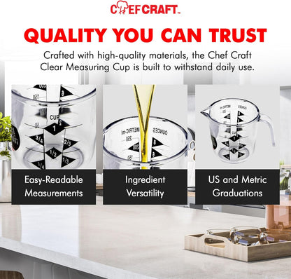 Chef Craft Select Plastic Measuring Cup, 2 Cup, Clear