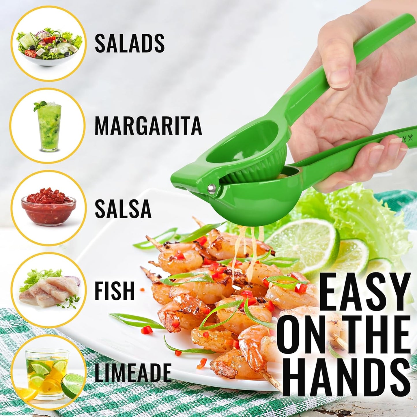 Zulay Metal Lime Squeezer – Heavy-Duty Citrus Juicer for Maximum Juice Extraction – Easy Manual Press for Limes & Lemons – Durable & Ergonomic Hand Juicer - Green