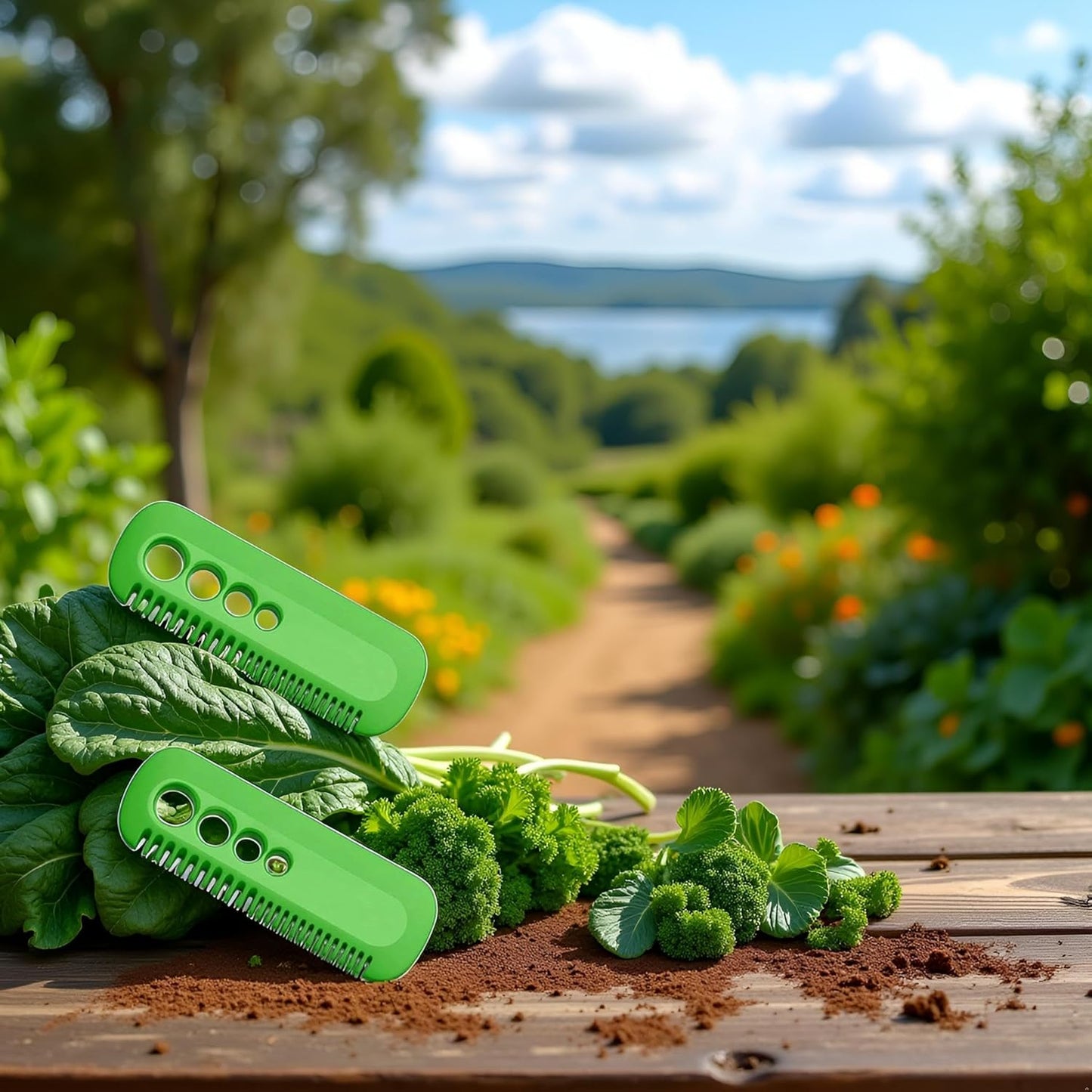 2Pcs Green Leaf Herb Stripper,Vegetable Herb Eliminator Comb Kitchen Herb Leaf Stripping Tool Herb Pealer for Kale, Chard, Collard Greens, Kitchen Utensils and Gadgets, Seasoning and Spice Tools