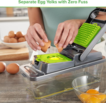 PrepNaturals Vegetable Chopper & Mandoline Slicer - 12 in 1, Blue/White