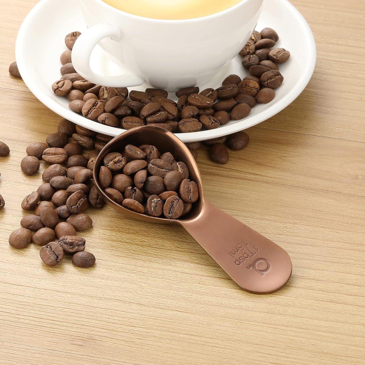 Apace Living Coffee Scoop (Set of 2) - 1 Tablespoon (Tbsp) - The Best Stainless Steel Measuring Spoons for Coffee, Tea, and More (Gold)