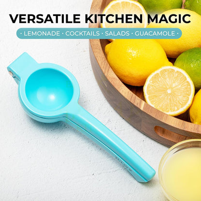 Zulay Kitchen Metal Lemon Squeezer - Handheld Lemon Juicer Squeezer - Easy to Use Citrus Juicer - Manual Press for Extracting the Most Juice Possible - Extracts Every Last Drop