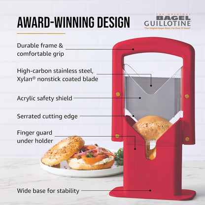 Hoan The Original Bagel Guillotine Universal Slicer, Silver, 9.25-Inch - Effortless Stainless Steel Slicer