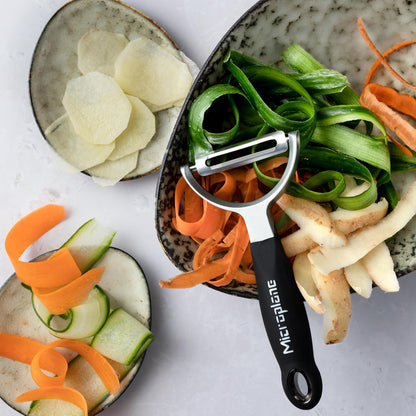 Professional Y Serrated Blade Stainless Steel Peeler - Ultra-Sharp Comfort Handle Dishwasher Safe Peeler