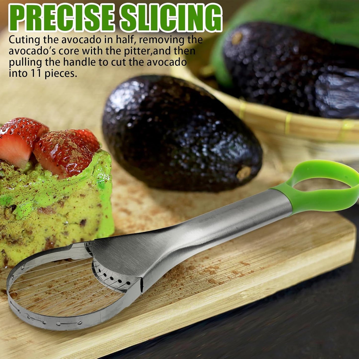 2-in-1 Avocado Pitter and Slicer, Well Made Stainless Efficient Kitchen Tool Dishwasher Safe for Hassle-Free Avocado Prep Sandwiches, Salads