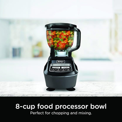 Ninja Kitchen System | All-in-One for Smoothies, Frozen Drinks, Veggie Chopper & More | With Full-Size Pitcher, 8 Cup Food Processor Bowl, (2) 18 oz. Cups, | 1200 Watt | Dark Grey | BR601AMZ
