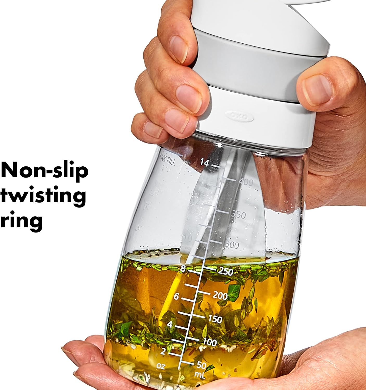 OXO Good Grips Twist & Pour Salad Dressing Mixer, Gray