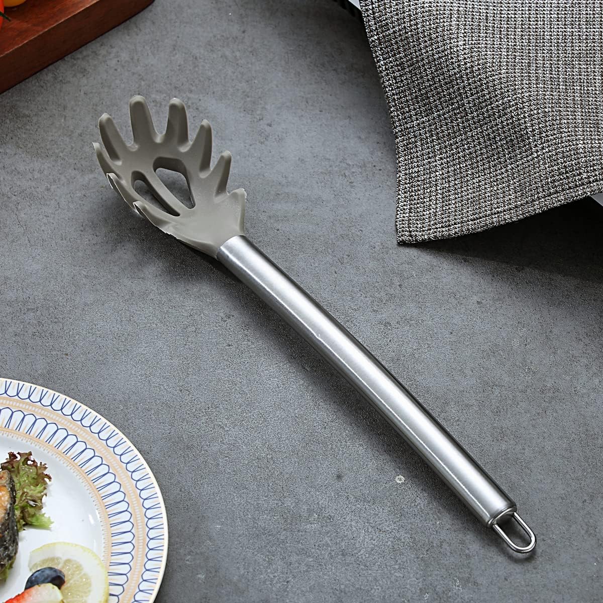 Berglander Skimmer, Non-stick Silicone Strainer, Kitchen Cooking Skimmers For Non-Stick Cookware, Dishwasher Safe, Easy to Clean