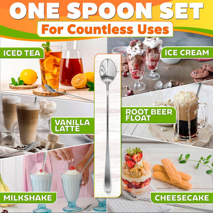 6 PCs Ceramic Handle Coffee Spoons Set – 6.1" Small Dessert Spoons with Floral Design – Stainless Steel Tea & Dessert Sugar Spoon for Coffee Bar, Espresso, Hot Drinks | Kitchen Gift Set for Women