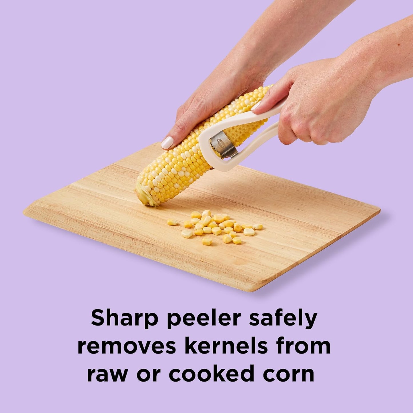 Chef’n Cob Plus Corn Stripper and Peeler for Corn on the Cob, Built-In Safety Pusher