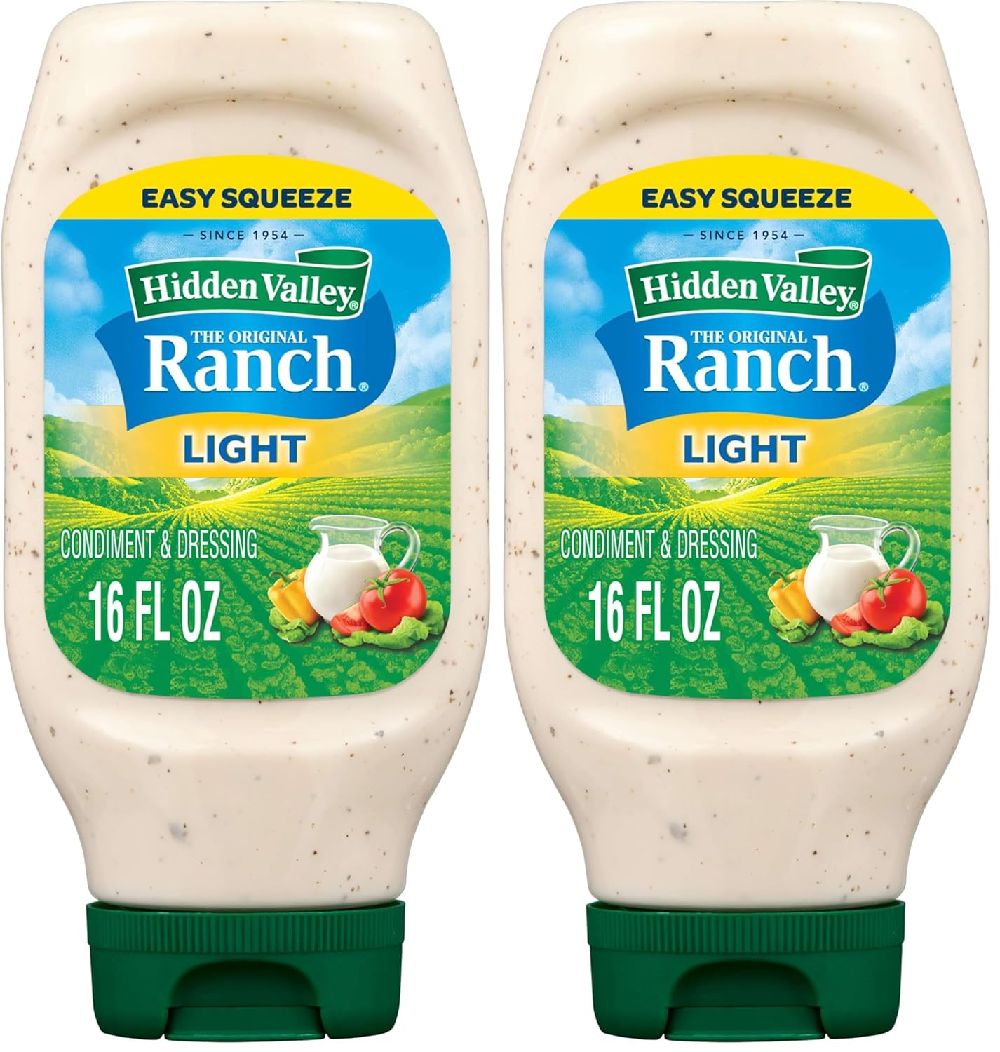 Hidden Valley Light Ranch Condiment and Dressing, Easy Squeeze Bottle, 16 Fl Oz, (Package May Vary)