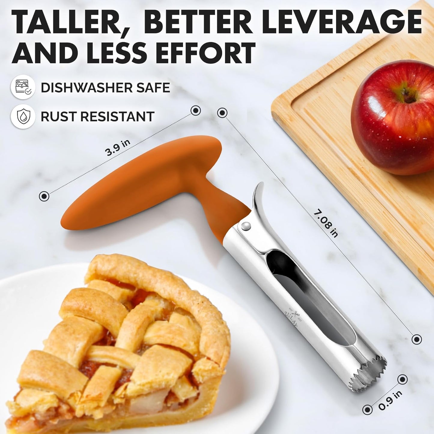 Zulay Kitchen Stainless Steel Pineapple Corer & Slicer – Heavy Duty Pineapple Cutter & Eye Removal Tool – Effortless Core Remover Tool with Sharp Reinforced Blade & Ergonomic Handle - Black