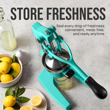 Zulay Kitchen Cast Iron Juicer - Heavy Duty Manual Juicer with Detachable Strainers for Easy Cleaning, Orange Juice Press for Citrus Fruits, Perfect for Bartenders, Juice Lovers & Health Enthusiasts