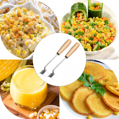 2 Pack Corn Cob Stripper Tool, Efficient Kernel Peeler for Home Kitchen, Essential for Corn Removal