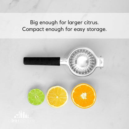 A Bar Above Hand Juicer, Hand Press Juicer For Cocktails, Heavy Duty Stainless Steel, Lemon Squeezer, Grapefruit Juicer Bowl, Dishwasher Safe Juice Press, Citrus Squeezer, Home Bars, Silver