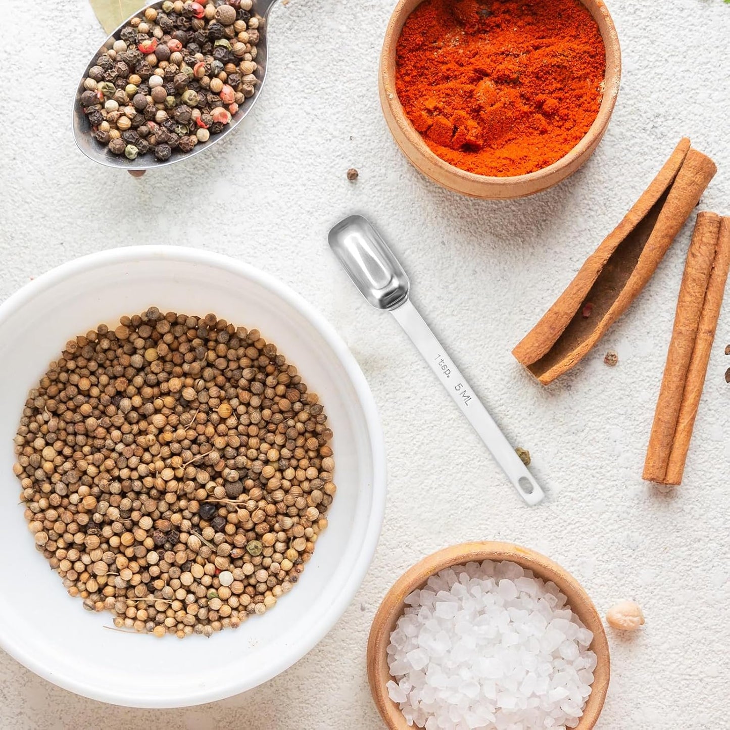 2PCS 1/2 Teaspoon Stainless Steel Single Measuring Spoon 2.5 ml Teaspoon Rectangular Individual Measuring Spoons (1/2Tsp | 2.5 ML | 2.5 cc | 1/2 Tablespoon)