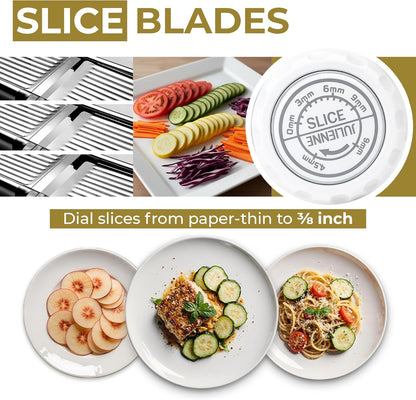 Gramercy Adjustable Mandoline Food Slicer, Mandoline Slicer for Kitchen, Mandolin, Potato, Tomato, Carrot, Vegetable, Fruit and Onion Cutter - Stainless Steel - INCLUDING 1 Pair Cut-Resistant Gloves