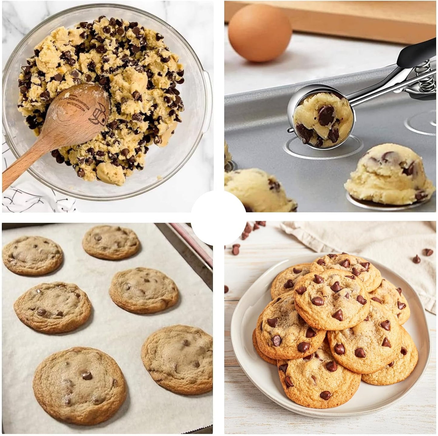 Ice Cream Scoop, 18/8 Stainless Steel Cookie Scoop, Cookie Scoops for Baking, 2 Tbsp/ 30 ml/ 1 oz Cookie Dough Scoop, Ice Cream Scooper with Trigger Release, Cookie Scooper for Baking