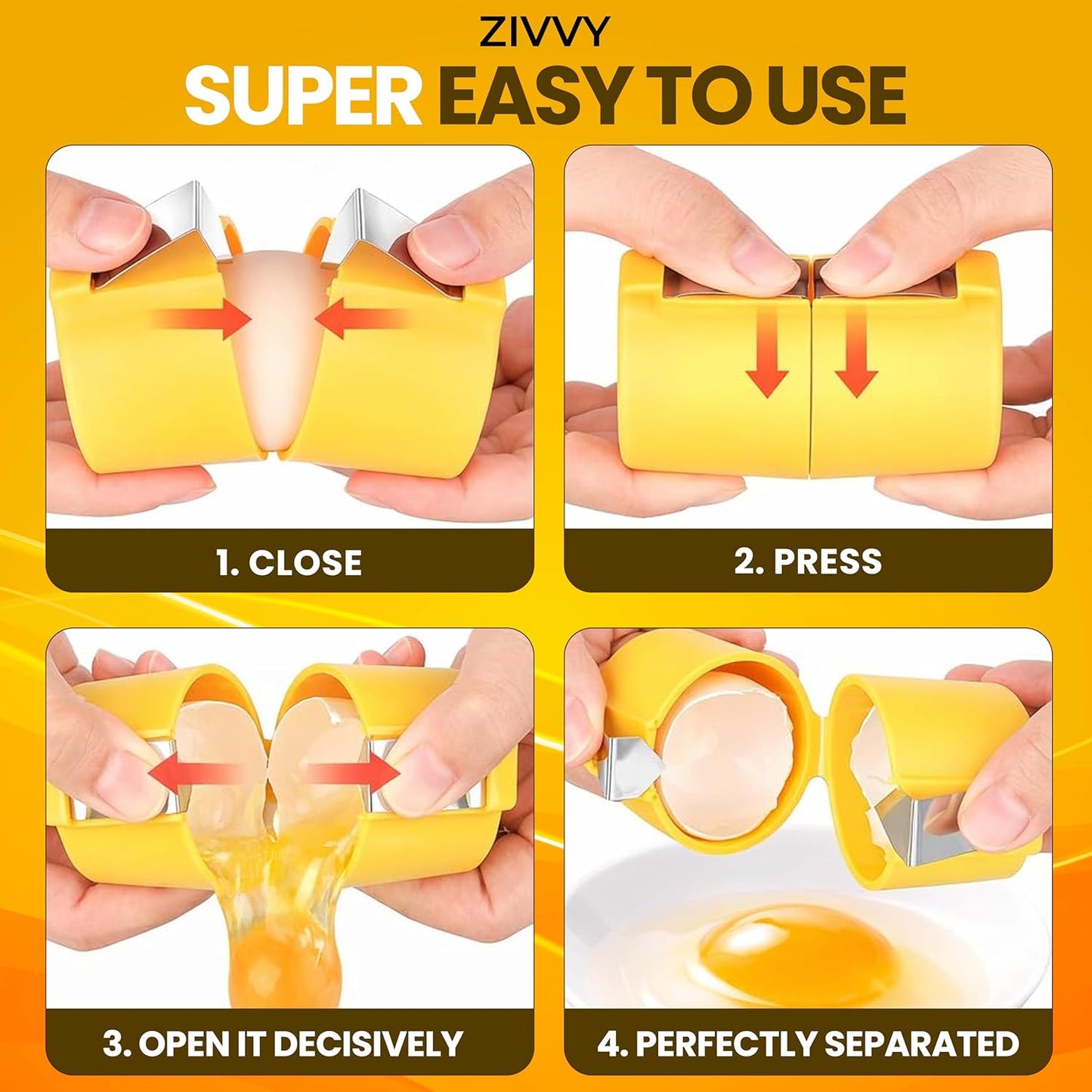 Egg Cracker & Egg Peeler Tool for Hard Boiled Eggs - Egg Shell Opener for Clean Boiled Egg Peeling - Egg Opener & Kitchen Gadget for No Mess Breakfast & Meal Prep (Yellow)