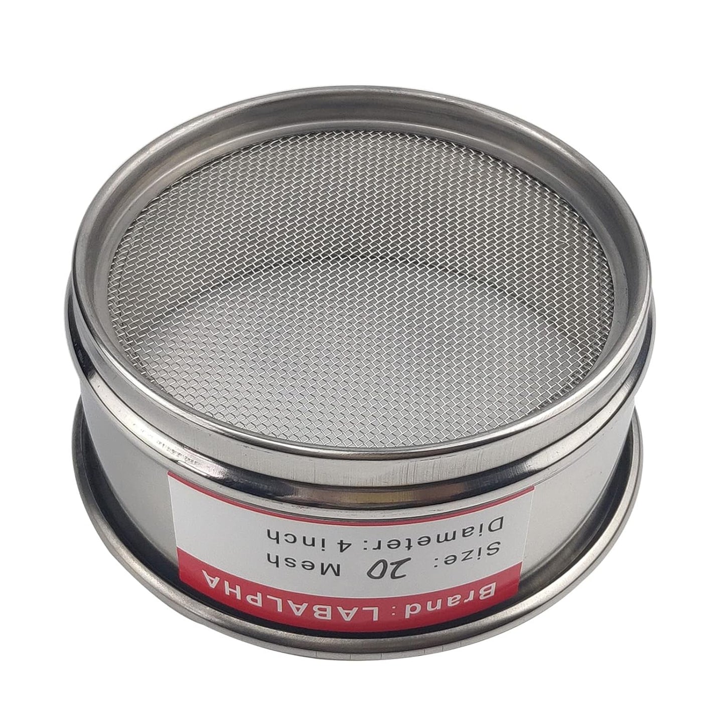 LABALPHA 70 Mesh Lab Sieves, Test Sieve #70 Mesh, 4'' Diameter, 304 Stainless Steel Wire Cloth (0.22mm)