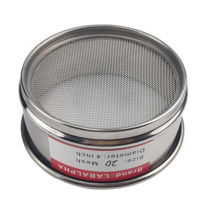 LABALPHA 70 Mesh Lab Sieves, Test Sieve #70 Mesh, 4'' Diameter, 304 Stainless Steel Wire Cloth (0.22mm)