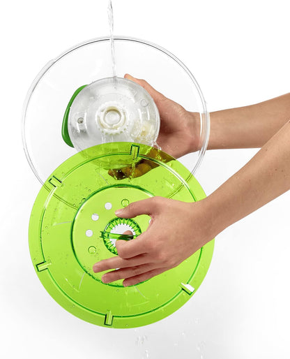 Zyliss Easy Spin 2 Salad Spinner, Large 6L Capacity, White, Unique AquaVent™ Technology, Retractable Cord and Brake System, Non-Slip Base, Easy Cleaning, Plastic