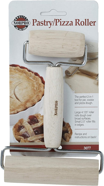 Norpro Wood Pastry/Pizza Roller 4.25in/10.5cm