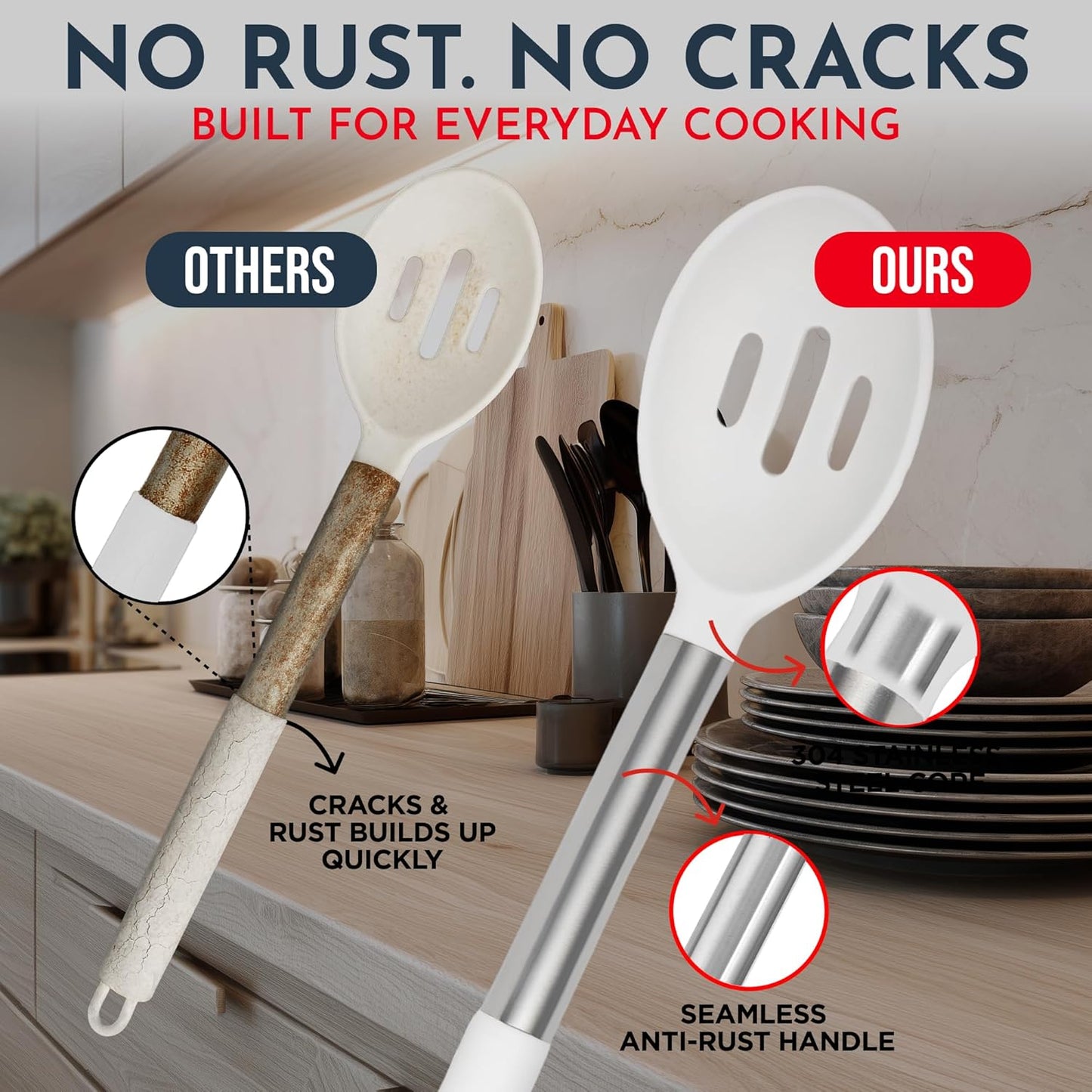 Silicone Kitchen Utensils Set 34 Pieces 450 °F Heat Resistant - Grey Cooking Utensils-Set for Nonstick Cookware - Silicone Spatulas Set, Stainless Steel Handle & Other Kitchen accessories