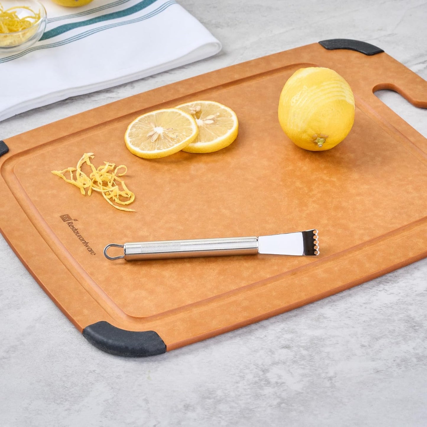 Restaurantware Stainless Steel Citrus Zester - German Standard Lemon Zester Bar Tool with Precision Blades, Dishwasher Safe - Fruit Zesting Peeler Tool for Cooking, Baking, Cocktails