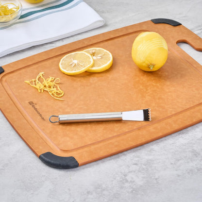 Restaurantware Stainless Steel Citrus Zester - German Standard Lemon Zester Bar Tool with Precision Blades, Dishwasher Safe - Fruit Zesting Peeler Tool for Cooking, Baking, Cocktails