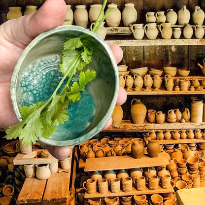 Pottery Herb Stripper Bowl, Handmade Pottery Herb Stripper Ceramic Herb Stripper Quick Stem Removal Ceramic Bowl 2025 New Ceramic Kitchen Herb Stripping Tool